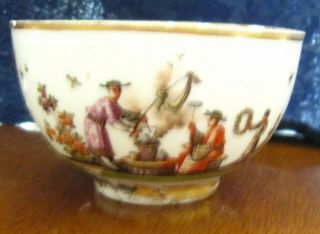 Antique Meissen Handleless Tea Cup 18th Century Heroldt Chinoiserie 5