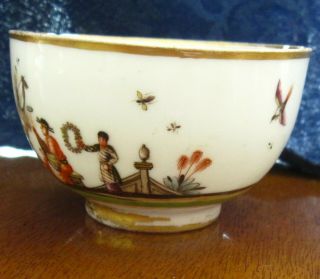 Antique Meissen Handleless Tea Cup 18th Century Heroldt Chinoiserie 6
