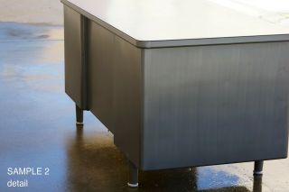 1960s McDowell Craig Tanker Desk,  Refinished in Natural Steel 11