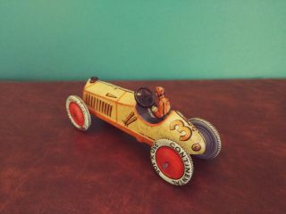 (Private Listing) 1920 ' s Distler JDN Tin Penny Toy Race car Racer 3