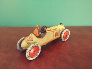 (Private Listing) 1920 ' s Distler JDN Tin Penny Toy Race car Racer 4