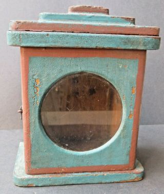 Antique Wood Cabinet Glass Fit Door Mini Display Showcase Color Table Watch Box
