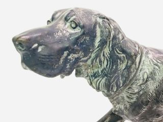 Jennings Brothers Cast Metal Setter Dog Statue,  English Irish 2591 Silver Plate 5