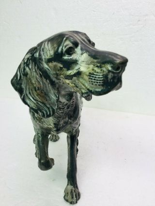 Jennings Brothers Cast Metal Setter Dog Statue,  English Irish 2591 Silver Plate 6
