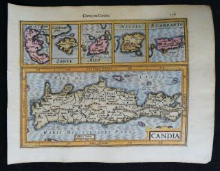 Greece,  Crete,  Corfu,  Zante,  Milo,  Niscio,  Scarpantao; Hondius / Mercator,  1608 2