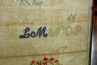 A GREAT 19TH C PA NEEDLEWORK SAMPLER 