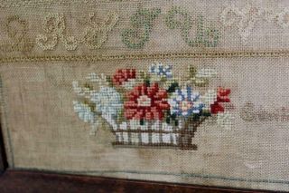 A GREAT 19TH C PA NEEDLEWORK SAMPLER 