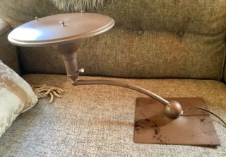 Vtg Atomic Mcm Flying Saucer Swing Arm Sight Light Mg Wheeler Lamp Space