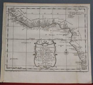 Guinea Gold Coast Slave Coast Cameroon West Africa 1747 Bellin Antique Map