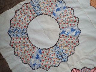 Charming Country Cottage VINTAGE 30s Dresden Plate QUILT TOP 93x68 4