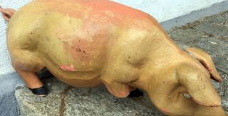 XXX RARE antique large wood /wooden carved Pig Store window display Figure 8
