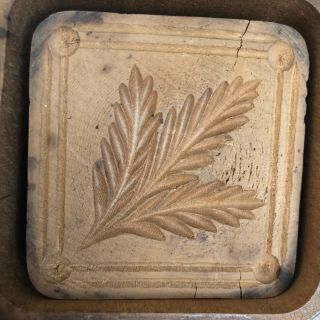 Antique Butter Mold Foliage Square Stamp Print 3