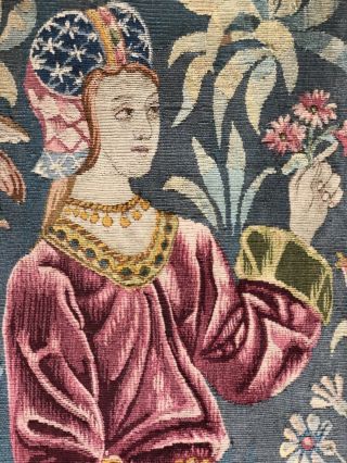 Auth: 19th C French Tapestry 6x8 Wool & Silk Beauty Gothic Revival ANTIQUE NR 3