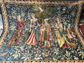 Auth: 19th C French Tapestry 6x8 Wool & Silk Beauty Gothic Revival ANTIQUE NR 5