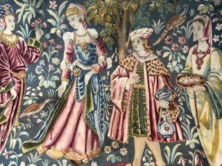 Auth: 19th C French Tapestry 6x8 Wool & Silk Beauty Gothic Revival ANTIQUE NR 6
