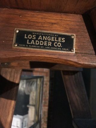 1920s Rolling Ladder LOS ANGELES LADDER CO.  Library Ladder DELIVERY 2