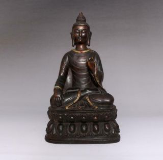 Large Fine Old Antique Chinese Bronze Buddha Statue - 28cm