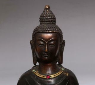 Large Fine Old Antique Chinese Bronze Buddha Statue - 28cm 5
