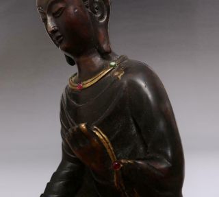 Large Fine Old Antique Chinese Bronze Buddha Statue - 28cm 6