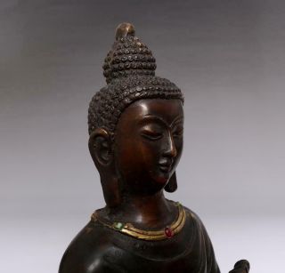 Large Fine Old Antique Chinese Bronze Buddha Statue - 28cm 8