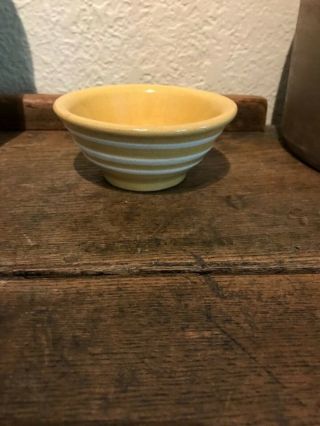 Very Small Early Yellow Ware Bowl With Three Stripes