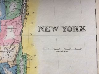 1824 ENGRAVED MAP OF York STATE SHOWING INCOMPLETE Erie Canal AND MORE SO FI 3