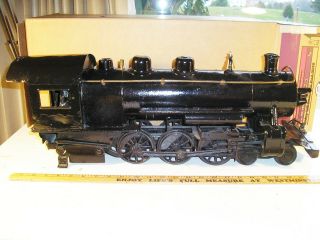 Vintage Buddy L 4 - 6 - 0 / 2 Pressed Steel Steam Locomotive,  26” Long,  Brass Trim