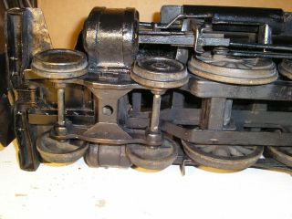 Vintage BUDDY L 4 - 6 - 0 / 2 Pressed Steel Steam Locomotive,  26” Long,  Brass Trim 7