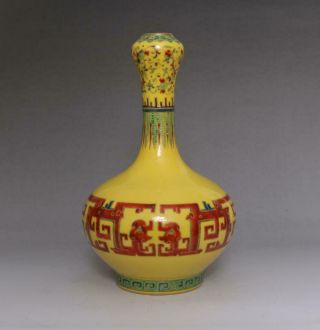 Old Antique Chinese Porcelain Garlic - Head Famille - Rose Vase Yongzheng Marked