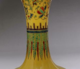 Old Antique Chinese Porcelain Garlic - head Famille - Rose Vase Yongzheng Marked 3
