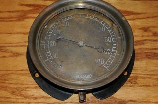 Vintage Lonergan P.  A.  Gauge Brass Cast Iron Mercantile Factory Antique 7 - 1/4 ".