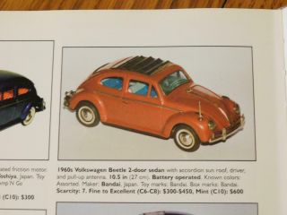 1960 ' S BANDAI VW VOLKSWAGEN ACCORDION CLOTH SUNROOF TIN TOY 8
