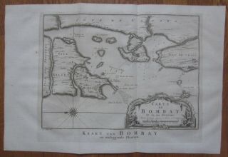 Bellin: Map Of Bombay Mumbai India - 1750