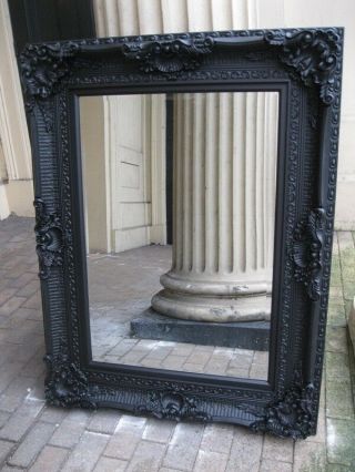 Black Boudoir Large French Ornate Big Statement Leaner Dress Floor Mirror 6ft