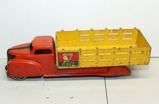 VINTAGE 1940 ' S Louis Marx Coca Cola Truck,  21 inches long,  and all 3