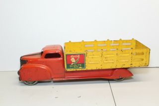 VINTAGE 1940 ' S Louis Marx Coca Cola Truck,  21 inches long,  and all 4