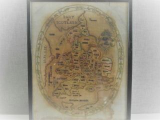 Antique Regency Map Sampler Needlepoint Britain Ireland