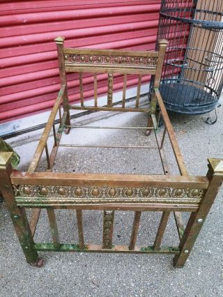 Antique Brass Baby Or Doll Bed