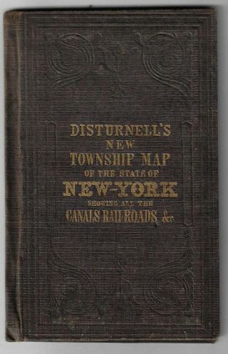 J.  Calvin Smith Colored Pocket Map York Manhattan Brooklyn 1851 Disturnell 3