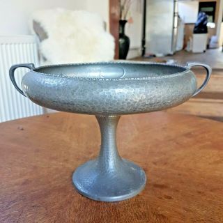 Arts And Crafts Arundel Tudric Style Pewter Hammered Fruit Bowl