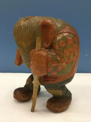 Vtg Mid Century Norwegian Otto Sveen Hand Carved Wooden Troll Gnome 2