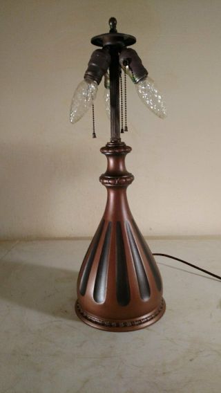 Antique Pairpoint Signed Lamp Base For Leaded/slag Glass Shade Handel Era