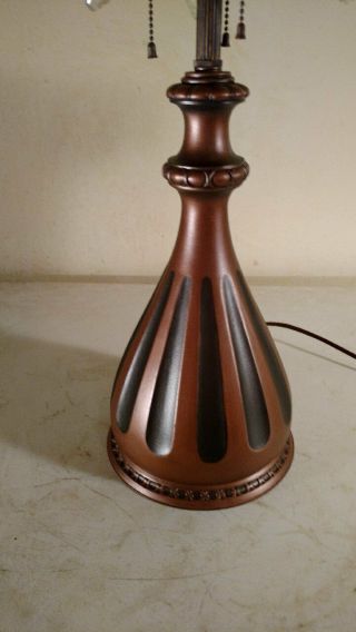 Antique Pairpoint Signed Lamp Base for leaded/slag glass shade Handel era 4