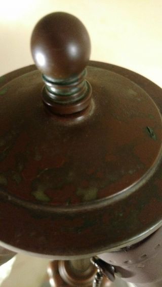 Antique Pairpoint Signed Lamp Base for leaded/slag glass shade Handel era 6