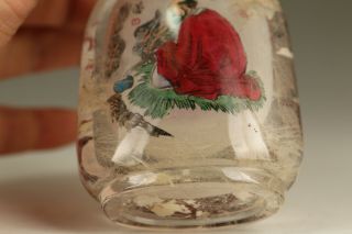 Antique Old Bodhidharma crystal inside Hand Painting buddha Statue Snuff Bottle 3
