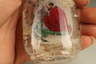 Antique Old Bodhidharma crystal inside Hand Painting buddha Statue Snuff Bottle 8