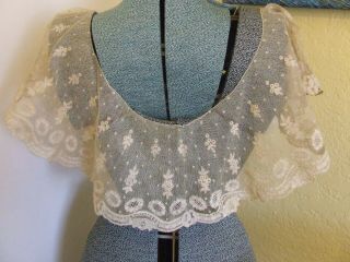 VICTORIAN BRUSSELS DUCHESSE POINT DE GAZE LACE BERTHA COLLAR W/ RUSSIAN HISTORY 4