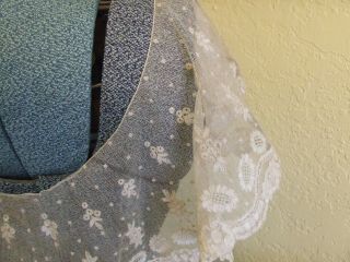 VICTORIAN BRUSSELS DUCHESSE POINT DE GAZE LACE BERTHA COLLAR W/ RUSSIAN HISTORY 7