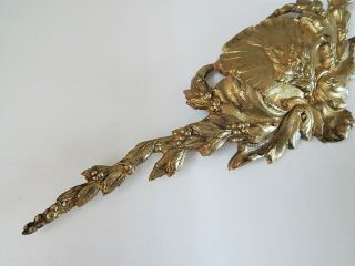 Large French Gilded Bronze Louis XV Pediment Hardware Furniture Ornament Salvage 3