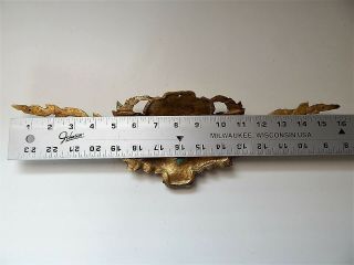 Large French Gilded Bronze Louis XV Pediment Hardware Furniture Ornament Salvage 5